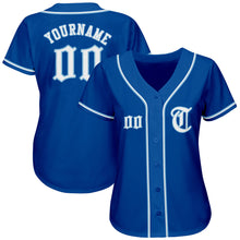 Load image into Gallery viewer, Custom Royal White-Light Blue Authentic Baseball Jersey