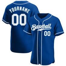 Load image into Gallery viewer, Custom Royal White-Light Blue Authentic Baseball Jersey