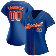 Load image into Gallery viewer, Custom Royal Orange-White Authentic Baseball Jersey