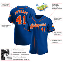 Load image into Gallery viewer, Custom Royal Orange-White Authentic Baseball Jersey