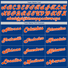 Load image into Gallery viewer, Custom Royal Orange-White Authentic Baseball Jersey