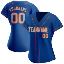 Load image into Gallery viewer, Custom Royal Gray-Orange Authentic Baseball Jersey