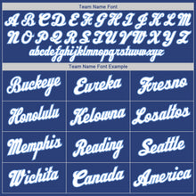 Load image into Gallery viewer, Custom Royal White-Light Blue Round Neck Rib-Knit Basketball Jersey