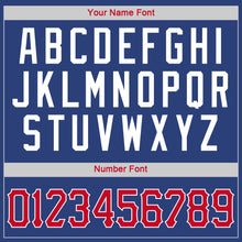 Load image into Gallery viewer, Custom Royal Red-White Round Neck Rib-Knit Basketball Jersey