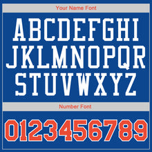 Load image into Gallery viewer, Custom Royal Orange-White Authentic Throwback Rib-Knit Baseball Jersey Shirt