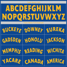 Load image into Gallery viewer, Custom Royal Gold-White Authentic Throwback Rib-Knit Baseball Jersey Shirt