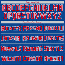 Load image into Gallery viewer, Custom Royal Red-White Authentic Throwback Rib-Knit Baseball Jersey Shirt