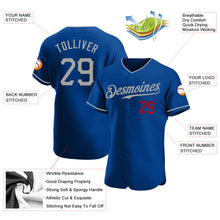 Load image into Gallery viewer, Custom Royal Gray-Red Authentic Baseball Jersey