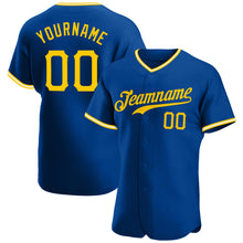 Load image into Gallery viewer, Custom Royal Gold-White Authentic Baseball Jersey