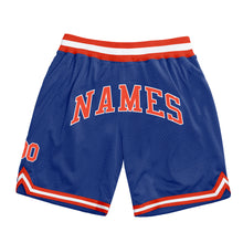 Load image into Gallery viewer, Custom Royal Orange-White Authentic Throwback Basketball Shorts