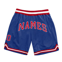 Load image into Gallery viewer, Custom Royal Red-White Authentic Throwback Basketball Shorts