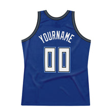 Load image into Gallery viewer, Custom Royal White-Light Blue Authentic Throwback Basketball Jersey