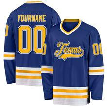 Load image into Gallery viewer, Custom Royal Gold-White Hockey Jersey