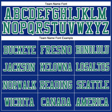 Load image into Gallery viewer, Custom Royal Kelly Green-White Stitched Cuffed Knit Hat