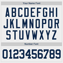 Load image into Gallery viewer, Custom White Navy Baseball Jersey