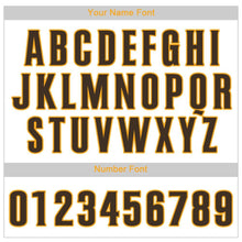 Load image into Gallery viewer, Custom White Brown Strip Brown-Gold Baseball Jersey