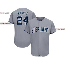 Load image into Gallery viewer, Custom Gray Navy-White Baseball Jersey