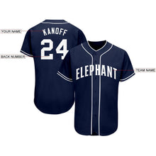 Load image into Gallery viewer, Custom Navy White Baseball Jersey
