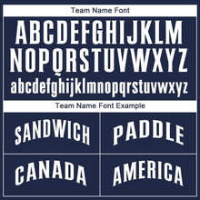 Load image into Gallery viewer, Custom Navy White Baseball Jersey