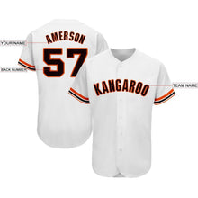 Load image into Gallery viewer, Custom White Black-Orange Baseball Jersey