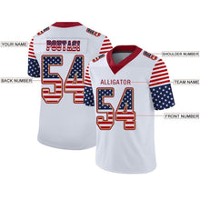Load image into Gallery viewer, Custom White Red-Old Gold USA Flag Fashion Football Jersey