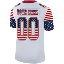 Load image into Gallery viewer, Custom White Red-Old Gold USA Flag Fashion Football Jersey