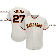 Load image into Gallery viewer, Custom Cream Black-Orange Baseball Jersey