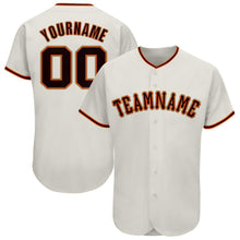 Load image into Gallery viewer, Custom Cream Black-Orange Baseball Jersey