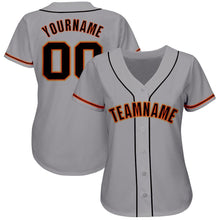 Load image into Gallery viewer, Custom Gray Black-Orange Baseball Jersey