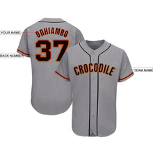 Load image into Gallery viewer, Custom Gray Black-Orange Baseball Jersey