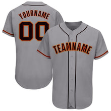 Load image into Gallery viewer, Custom Gray Black-Orange Baseball Jersey