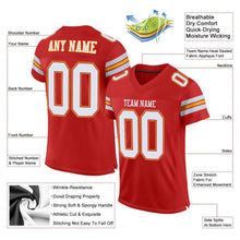 Load image into Gallery viewer, Custom Scarlet White-Gold Mesh Authentic Football Jersey