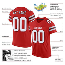 Load image into Gallery viewer, Custom Scarlet White-Black Mesh Authentic Football Jersey