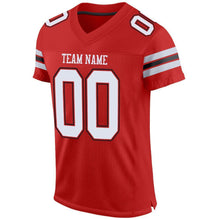Load image into Gallery viewer, Custom Scarlet White-Black Mesh Authentic Football Jersey