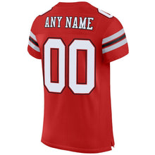 Load image into Gallery viewer, Custom Scarlet White-Black Mesh Authentic Football Jersey