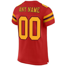 Load image into Gallery viewer, Custom Scarlet Gold-Black Mesh Authentic Football Jersey
