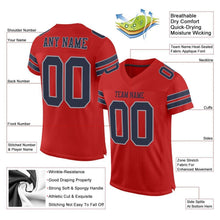 Load image into Gallery viewer, Custom Scarlet Navy-Light Gray Mesh Authentic Football Jersey