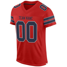 Load image into Gallery viewer, Custom Scarlet Navy-Light Gray Mesh Authentic Football Jersey