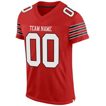Load image into Gallery viewer, Custom Scarlet White-Black Mesh Authentic Football Jersey