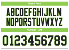 Load image into Gallery viewer, Custom Lights Out Black Neon Green-Navy Football Jersey