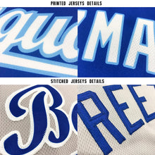 Load image into Gallery viewer, Custom Gray Navy-Aqua Baseball Jersey