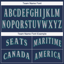 Load image into Gallery viewer, Custom Navy Gray-Aqua Baseball Jersey