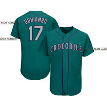 Load image into Gallery viewer, Custom Aqua Gray-Navy Baseball Jersey