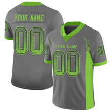 Load image into Gallery viewer, Custom Gray Neon Green-Navy Mesh Drift Fashion Football Jersey