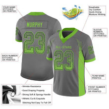 Load image into Gallery viewer, Custom Gray Neon Green-Navy Mesh Drift Fashion Football Jersey