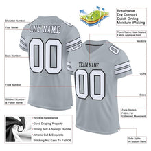 Load image into Gallery viewer, Custom Silver White-Black Mesh Authentic Football Jersey