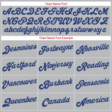 Load image into Gallery viewer, Custom Silver Gray Royal-Red Round Neck Rib-Knit Basketball Jersey