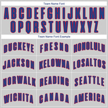 Load image into Gallery viewer, Custom Silver Gray Royal-Red Authentic Throwback Basketball Jersey