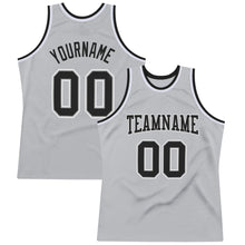 Load image into Gallery viewer, Custom Silver Gray Black-White Authentic Throwback Basketball Jersey