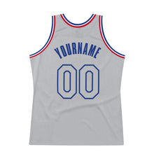 Load image into Gallery viewer, Custom Silver Gray Silver Gray-Royal Authentic Throwback Basketball Jersey